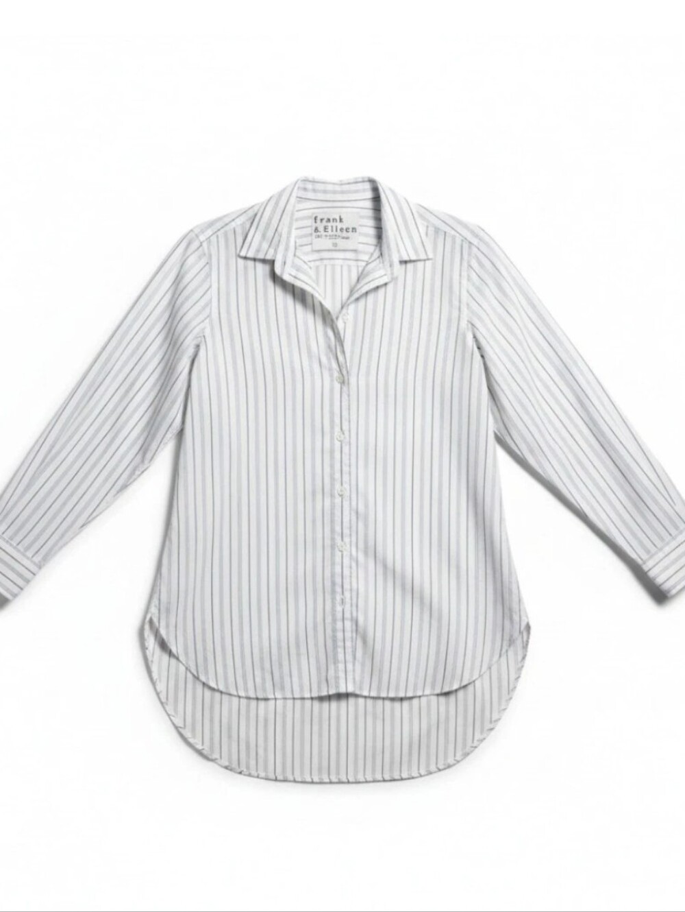 Frank & Eileen Tunic "Grayson" Button-Up White & Blue Striped Women's Large